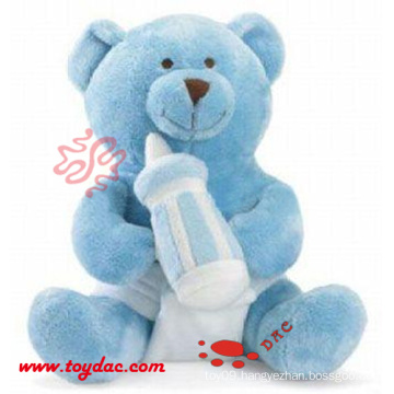 Soft Baby Blue Bear with Feeding Bottle